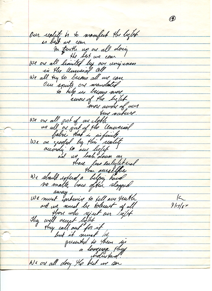 John WorldPeace Poems 1987 | World Peace Poems