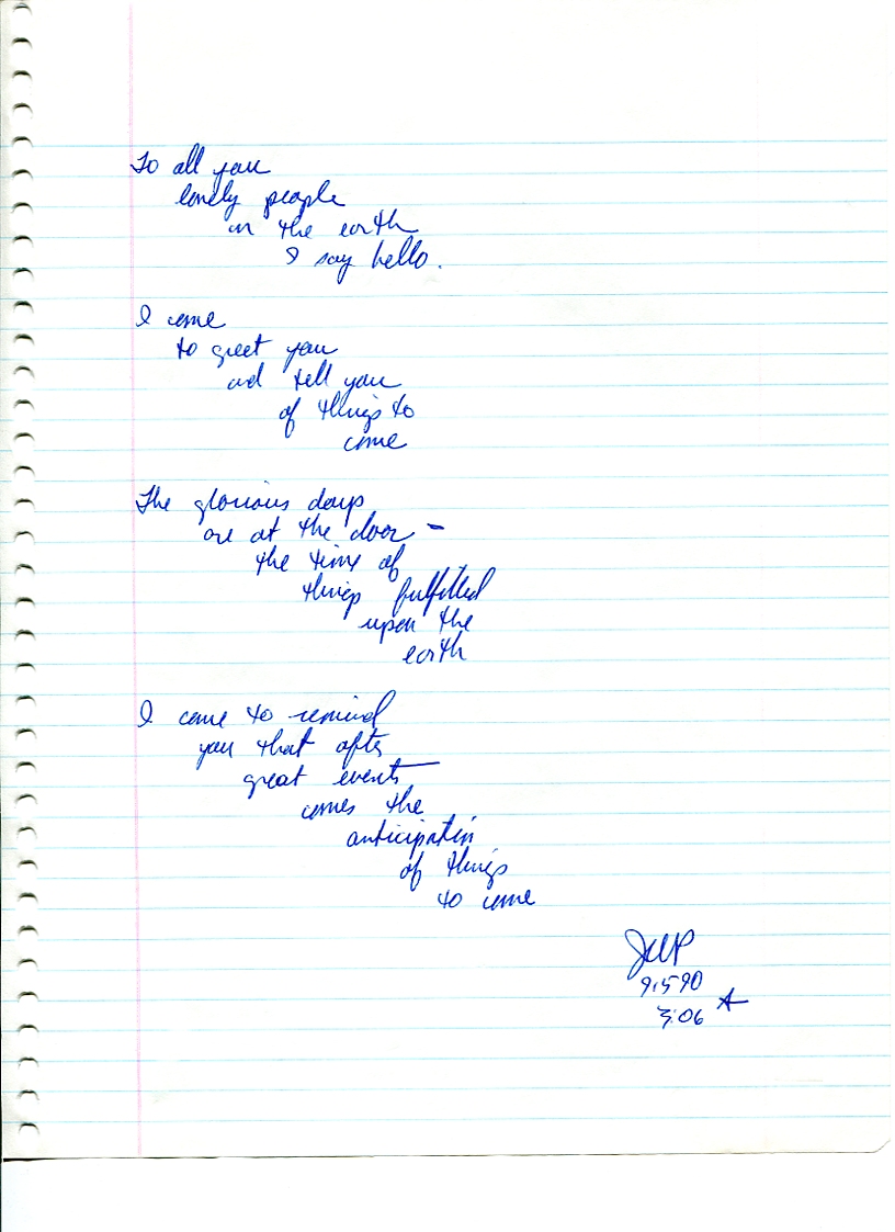 John WorldPeace Poems 1990 | World Peace Poems