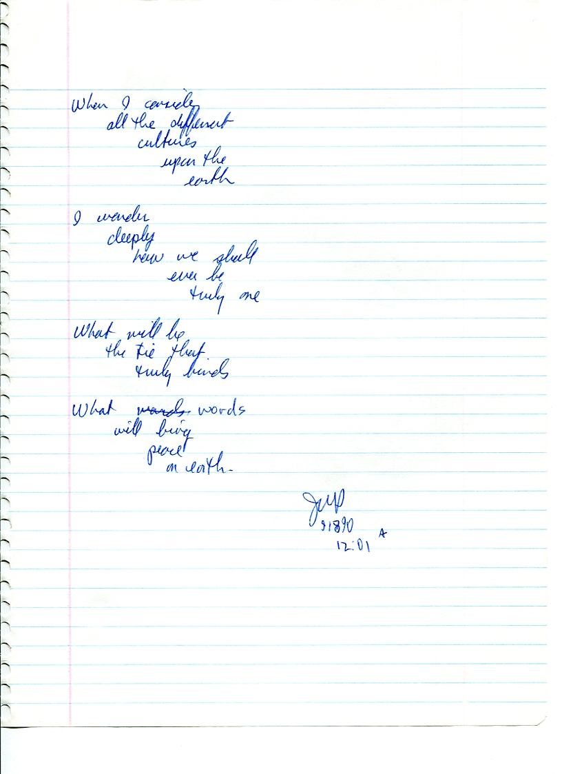 John WorldPeace Poems 1990 | World Peace Poems