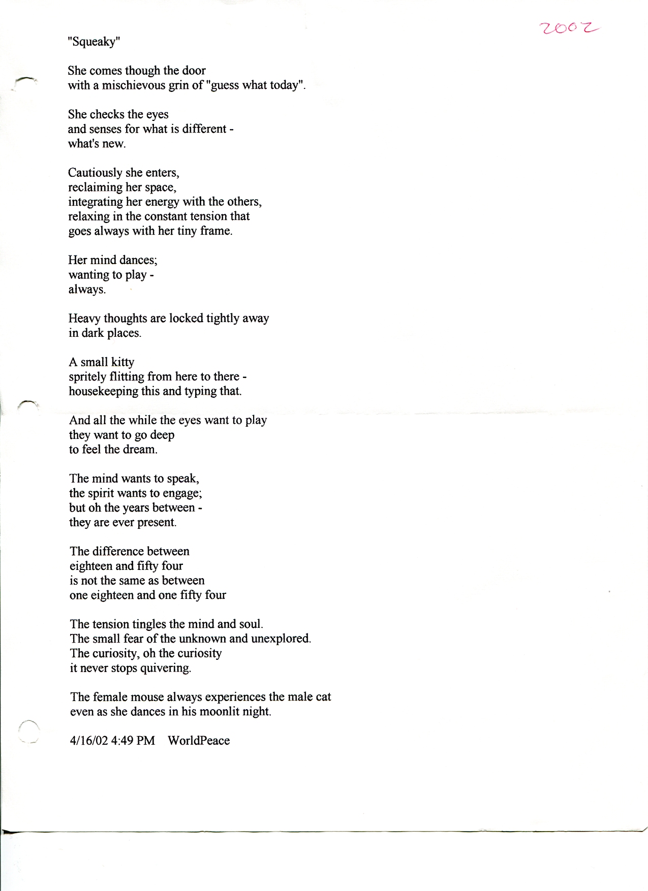 John WorldPeace Poems 2002 | World Peace Poems